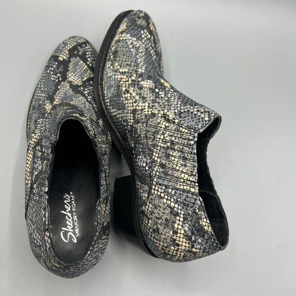 Skechers Memory Foam Leather Cowboy Western Ankle Booties Women Size 6.5 - Picture 9 of 12